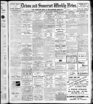 cover page of Devon and Somerset News published on June 18, 1914