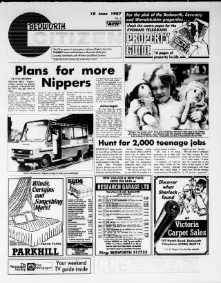 cover page of Bedworth Citizen published on June 18, 1987