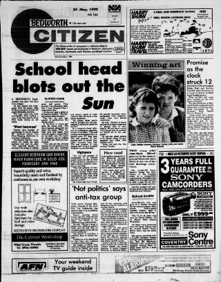 cover page of Bedworth Citizen published on May 24, 1990