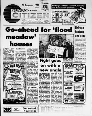 cover page of Kenilworth Citizen published on December 14, 1989