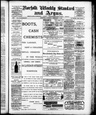 cover page of Norwich Argus published on February 2, 1895