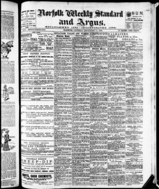 cover page of Norwich Argus published on September 17, 1898