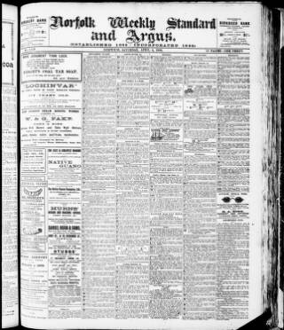 cover page of Norwich Argus published on April 4, 1903