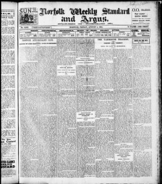cover page of Norwich Argus published on August 2, 1912
