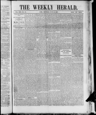 cover page of Cork Weekly Herald published on June 18, 1887