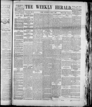cover page of Cork Weekly Herald published on April 1, 1893