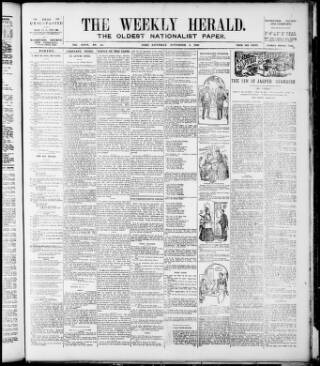 cover page of Cork Weekly Herald published on November 3, 1900