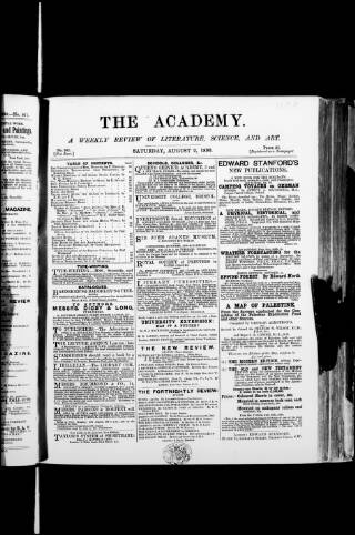 cover page of Academy published on August 2, 1890
