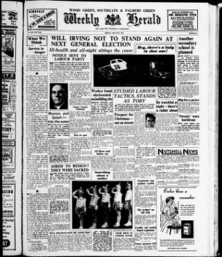 cover page of Wood Green and Southgate Weekly Herald published on June 18, 1954