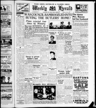 cover page of Wood Green and Southgate Weekly Herald published on May 4, 1956