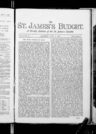 cover page of St. James's Budget published on June 18, 1881