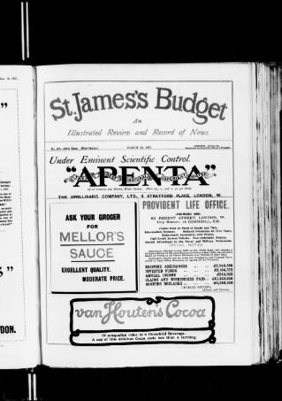 cover page of St. James's Budget published on March 19, 1897