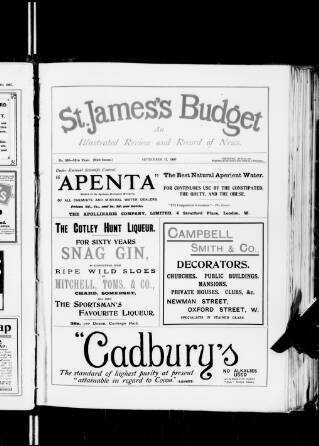cover page of St. James's Budget published on September 17, 1897