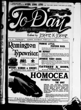 cover page of To-day published on February 2, 1895