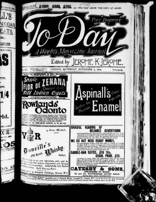 cover page of To-day published on November 2, 1895