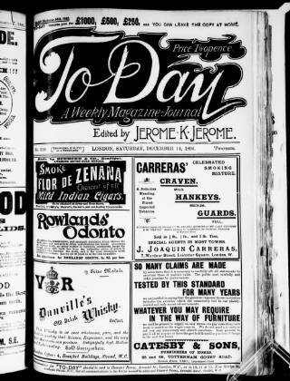 cover page of To-day published on December 14, 1895