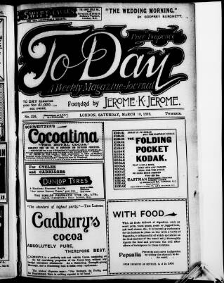 cover page of To-day published on March 19, 1898