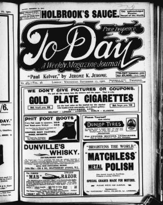 cover page of To-day published on September 17, 1902