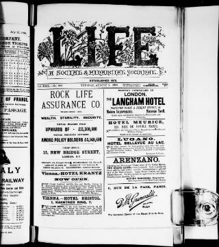 cover page of Life published on August 2, 1898