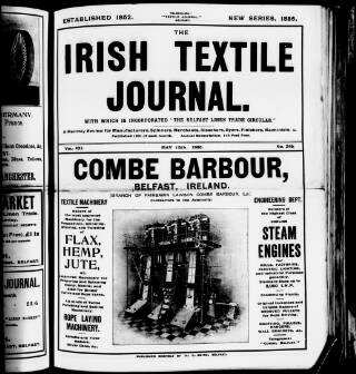 cover page of Irish Textile Journal published on May 15, 1906