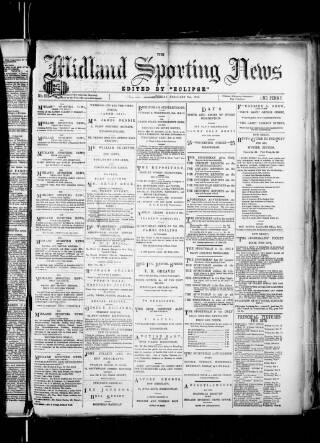 cover page of Midland Sporting News published on February 2, 1878