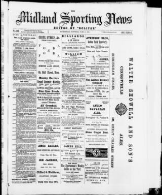 cover page of Midland Sporting News published on June 10, 1882