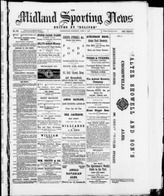 cover page of Midland Sporting News published on June 17, 1882