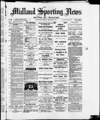 cover page of Midland Sporting News published on September 16, 1882