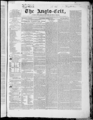 cover page of Anglo-Celt published on December 15, 1848