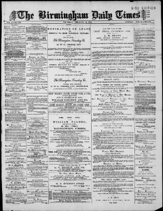cover page of Birmingham Daily Times published on February 2, 1888