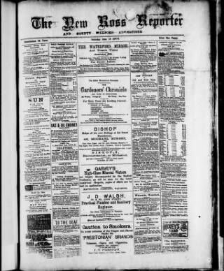 cover page of New Ross Reporter published on June 18, 1904