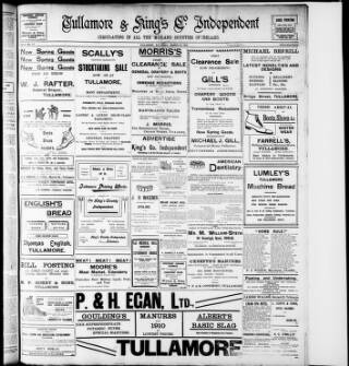 cover page of Offaly Independent published on March 19, 1910
