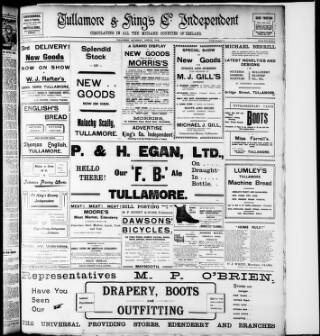 cover page of Offaly Independent published on June 18, 1910
