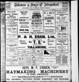 cover page of Offaly Independent published on September 17, 1910