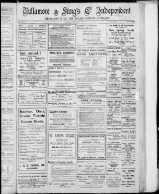 cover page of Offaly Independent published on May 4, 1918