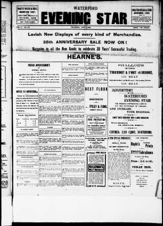cover page of Waterford Evening Star published on May 2, 1918