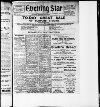 cover page of Waterford Evening Star published on June 18, 1919