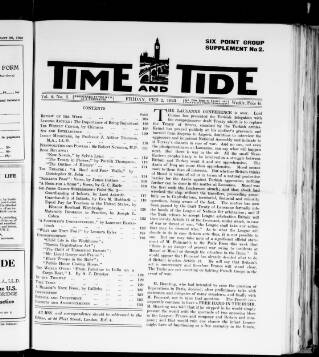 cover page of Time & Tide published on February 2, 1923