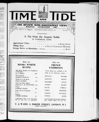 cover page of Time & Tide published on March 19, 1932