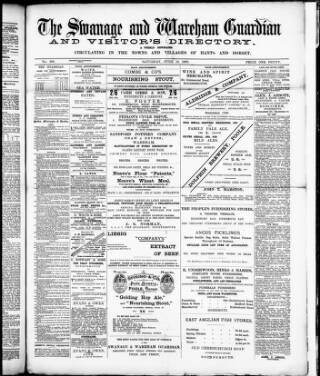 cover page of Swanage and Wareham Guardian published on June 18, 1892