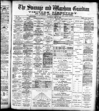 cover page of Swanage and Wareham Guardian published on June 18, 1898