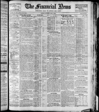 cover page of Financial News published on May 2, 1908