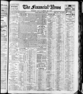cover page of Financial News published on June 18, 1917