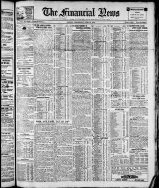 cover page of Financial News published on June 18, 1919