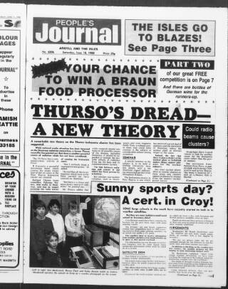 cover page of People's Journal (Argyll and the Isles) published on June 18, 1988