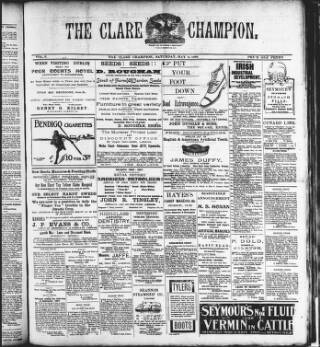 cover page of Clare Champion published on May 2, 1908