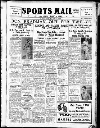 cover page of Warder and Dublin Weekly Mail published on June 18, 1938