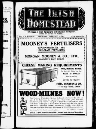 cover page of Irish Homestead published on February 2, 1918