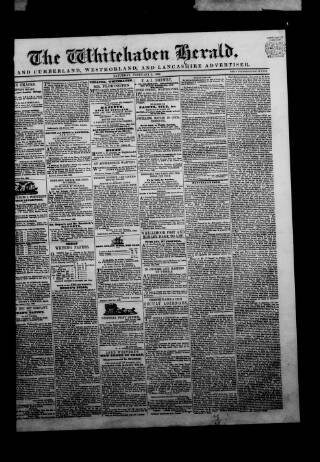 cover page of Whitehaven Herald and Cumberland Advertiser published on February 2, 1839