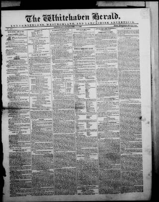 cover page of Whitehaven Herald and Cumberland Advertiser published on September 17, 1842